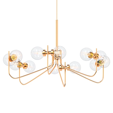 Golden Glow: Ellen DeGeneres Brass Chandelier 3D model image 1 