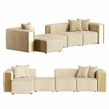 Sophisticated Italian Luz Sectional 3D model image 1 