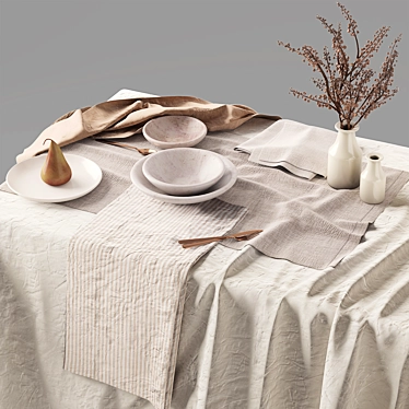 Elegant Table Linen Sets by Hale Mercantile 3D model image 1 