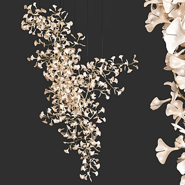 Gingko Style Chandelier: Sleek and Elegant 3D model image 1 