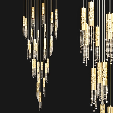 Sleek and Luxurious Ceiling Light 3D model image 1 