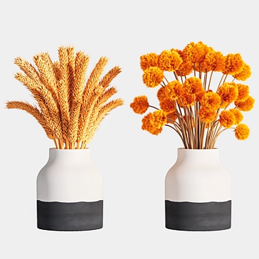 Bountiful Blooms - Plants Bouquet Vase 3D model image 1 