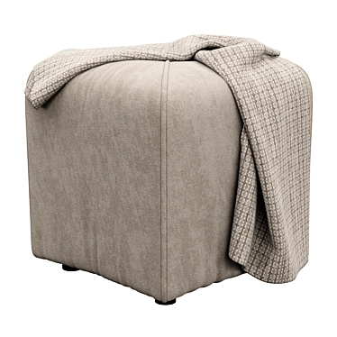 Quane Tufted Cube Ottoman: Luxe and Versatile 3D model image 1 