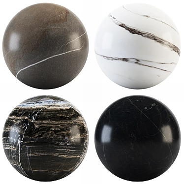 Elegant Marble Collection: Royal, White, Dark & Black 3D model image 1 