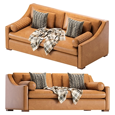 Luxe Leather Sofa: Elegant & Timeless 3D model image 1 