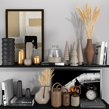 Elegant Shelf Décor Set 3D model image 1 