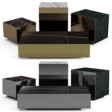 Fendi Prisme Marble Coffee Tables 3D model image 1 