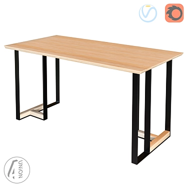 Wood-tion Table - Sleek and Functional 3D model image 1 