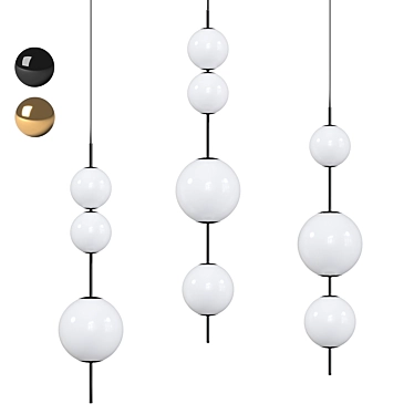 Chic Pendant Light: BEADS 3D model image 1 