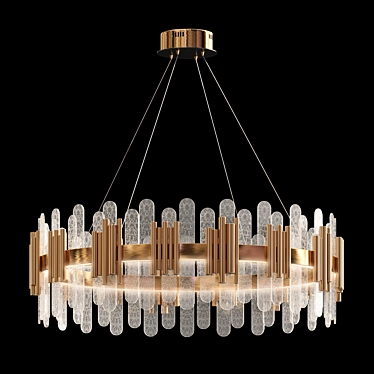 Sleek LED Round Chandelier 3D model image 1 