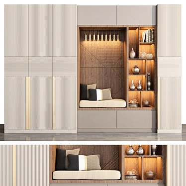 Modern Corona Vray Wardrobe 3D model image 1 