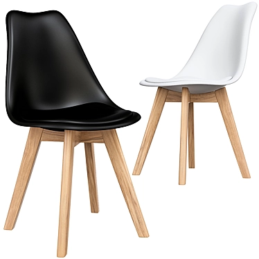 Modern Sia Scandi Chairs: Stylish Comfort for Your Home 3D model image 1 