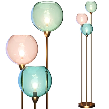 Llaria Floor Lamp: Triple Multicolour Brilliance 3D model image 1 