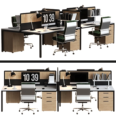 Sleek Modern Office Furniture Set 3D model image 1 