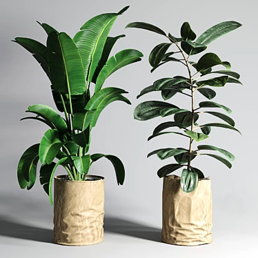 Envelope Vase: Cardboard Pocket Plant Pot 3D model image 1 