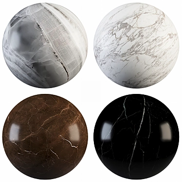 Marble Collection 15: Caramel, Calacatta, Marquina, Supreme 3D model image 1 