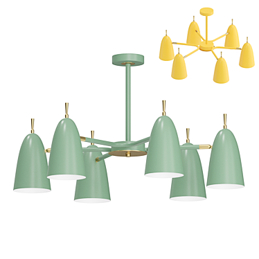 Scandinavian Style Colorful Chandelier 3D model image 1 