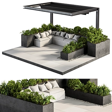 Roof Garden Pergola Set 3D model image 1 