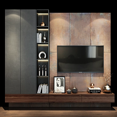 Modern TV Shelf: Stylish & Functional 3D model image 1 