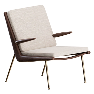 Sleek Boomerang Armchair: Modern Comfort. 3D model image 1 