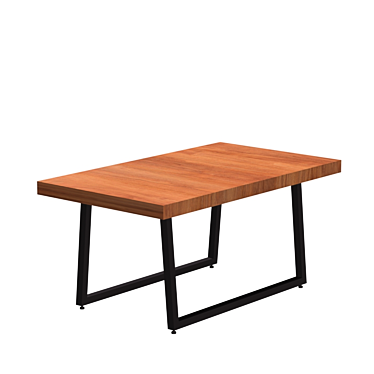 Modern Style Wooden Top Metal Leg Dinner Table 3D model image 1 