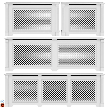 Elegant Radiator Screen Set 3D model image 1 