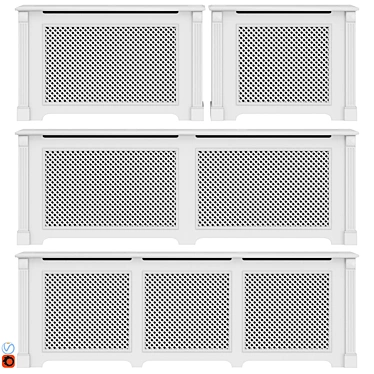 Elegant Radiator Screen Set 3D model image 1 