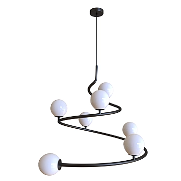 Sleek Metal Curl Sculpture 3D model image 1 