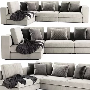 Elegant Blanche Soho Sofa 3D model image 1 