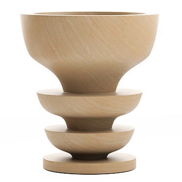 Pimar Ondulation: Italian Design Sculptural Stone Vase 3D model image 1 