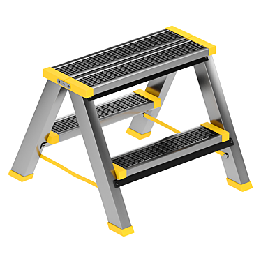 Double-Sided Steel 2-Step Stepladder 3D model image 1 