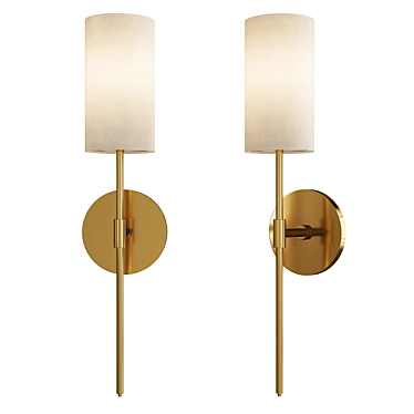 Elegant Olivia Linen Wall Sconce 3D model image 1 