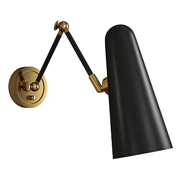 Sleek Swing Arm Sconce 3D model image 1 