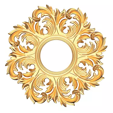 Elegant Round Mirror 3D model image 1 