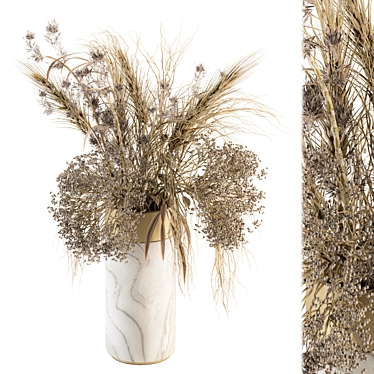 Nature's Elegance: Dried Stone Vase 3D model image 1 