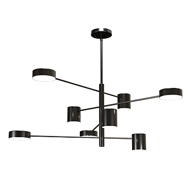 Alviso 8-Light Modern Linear Chandelier 3D model image 1 