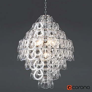 Sorbonne Glass Cascade Chandelier 3D model image 1 