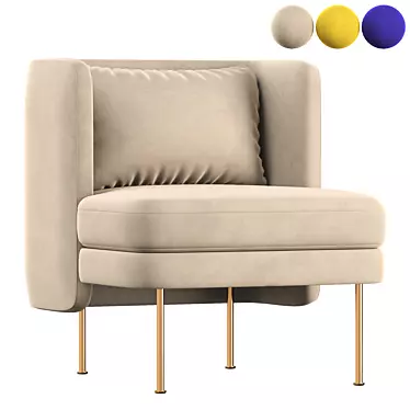 Modern Bloke Lounge Chair 3D model image 1 