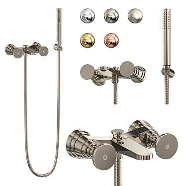 Title: Stella Titian Wall Shower Mixer 3D model image 1 