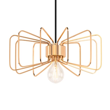 Polished Brass Pendant Light: Daisy 14 3D model image 1 