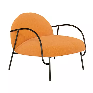 Elegant Wendelbo Armchair: Half & Half 3D model image 1 