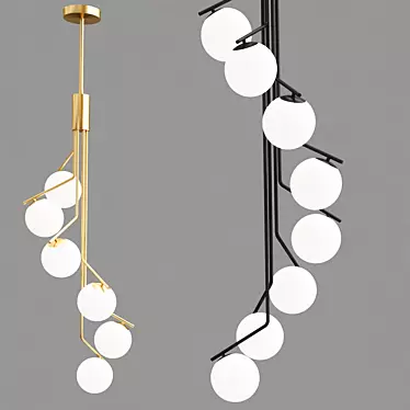 Elegant Cascade Ceiling Lamp 3D model image 1 