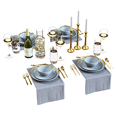 Elegant Addison Tableware Set 3D model image 1 