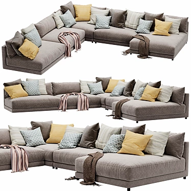 Modern Blanche Katarina Sectional 3D model image 1 