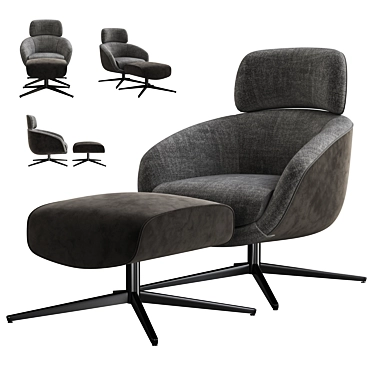 Minimalist Minotti Russell Armchair 3D model image 1 