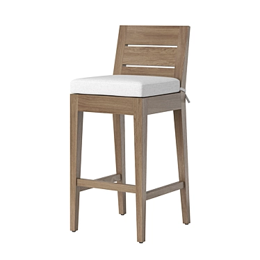 Elevate Your Space: Belvedere Teak Stool 3D model image 1 