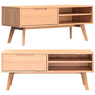 Jenson Oak TV Stand: Sleek & Functional 3D model image 1 