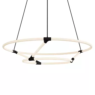 Modern Chicago Loop LED Chandelier 3D model image 1 