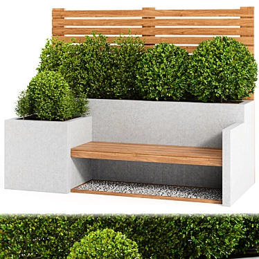 Urban Green Bench: Enhance Your Space 3D model image 1 