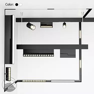 Magnetic LED Lighting Solution 3D model image 1 